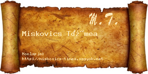 Miskovics Tímea névjegykártya