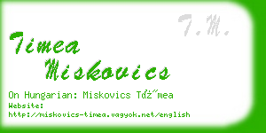 timea miskovics business card